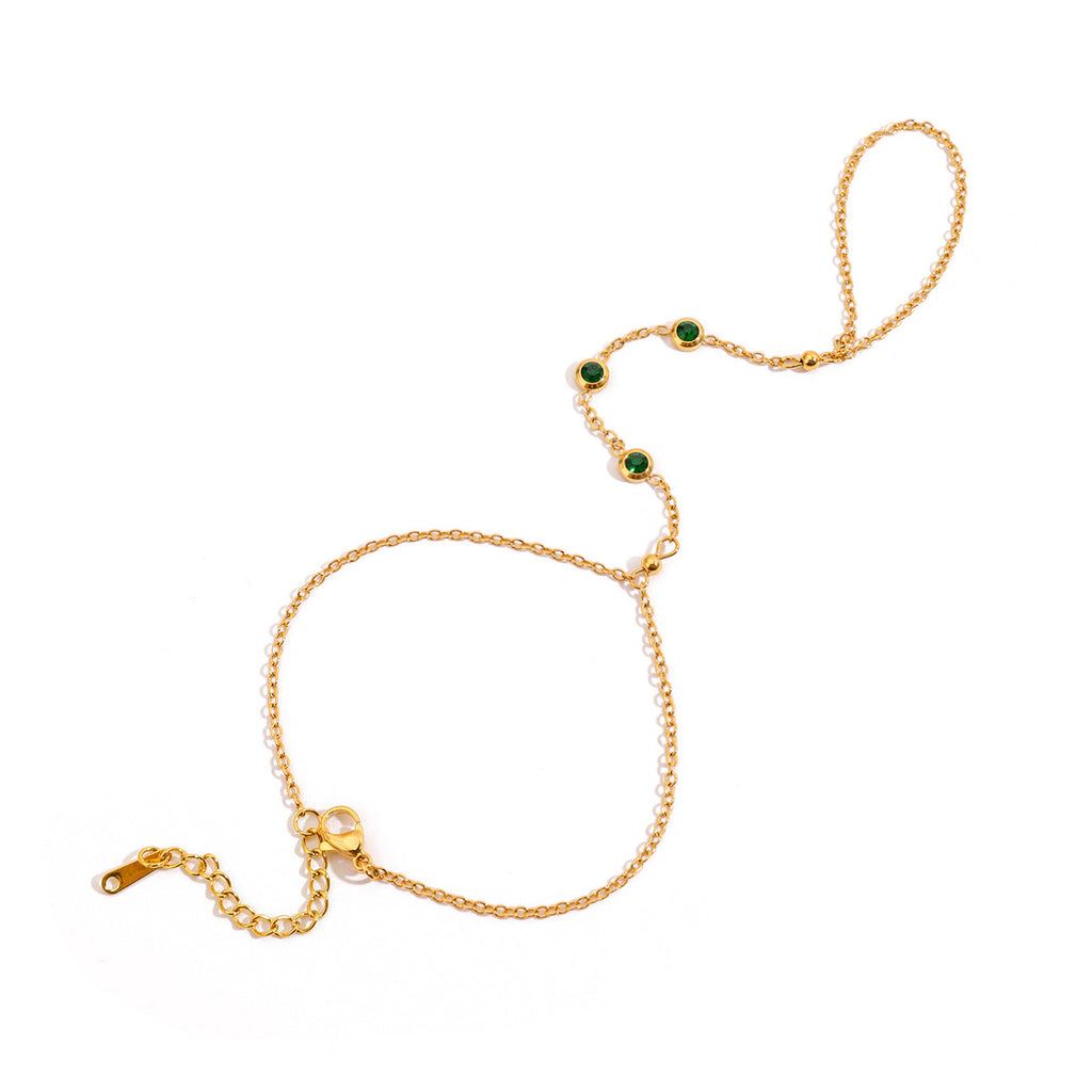 18K True Gold Plated Trendy Stainless Steel Chain Bracelet with Zircons Fashion Jewelry Bracelets for Girls Wholesale Jewelry