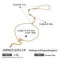 18K True Gold Plated Trendy Stainless Steel Chain Bracelet with Zircons Fashion Jewelry Bracelets for Girls Wholesale Jewelry