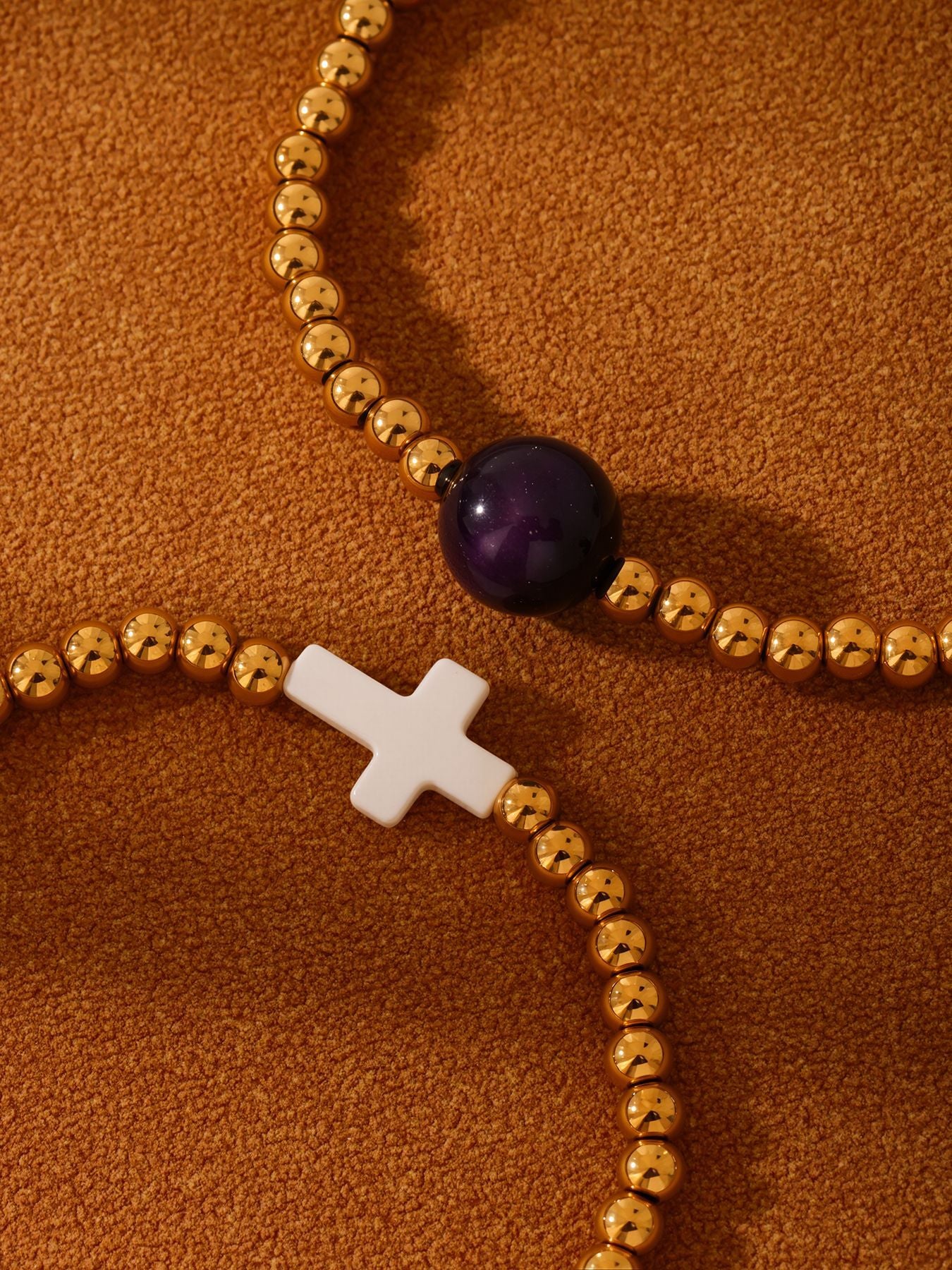 True Gold Plated Stainless Steel Beaded Bracelets with Natural Shell and Agate Waterproof Factory Wholesale Low MOQ
