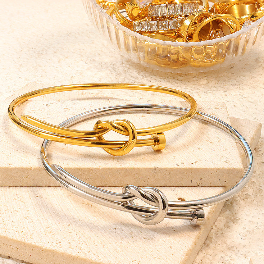 Customizable PVD 18K Gold Plated Stainless Steel Punk Style Unisex Luxury Bangle Bracelets for Party Occasions