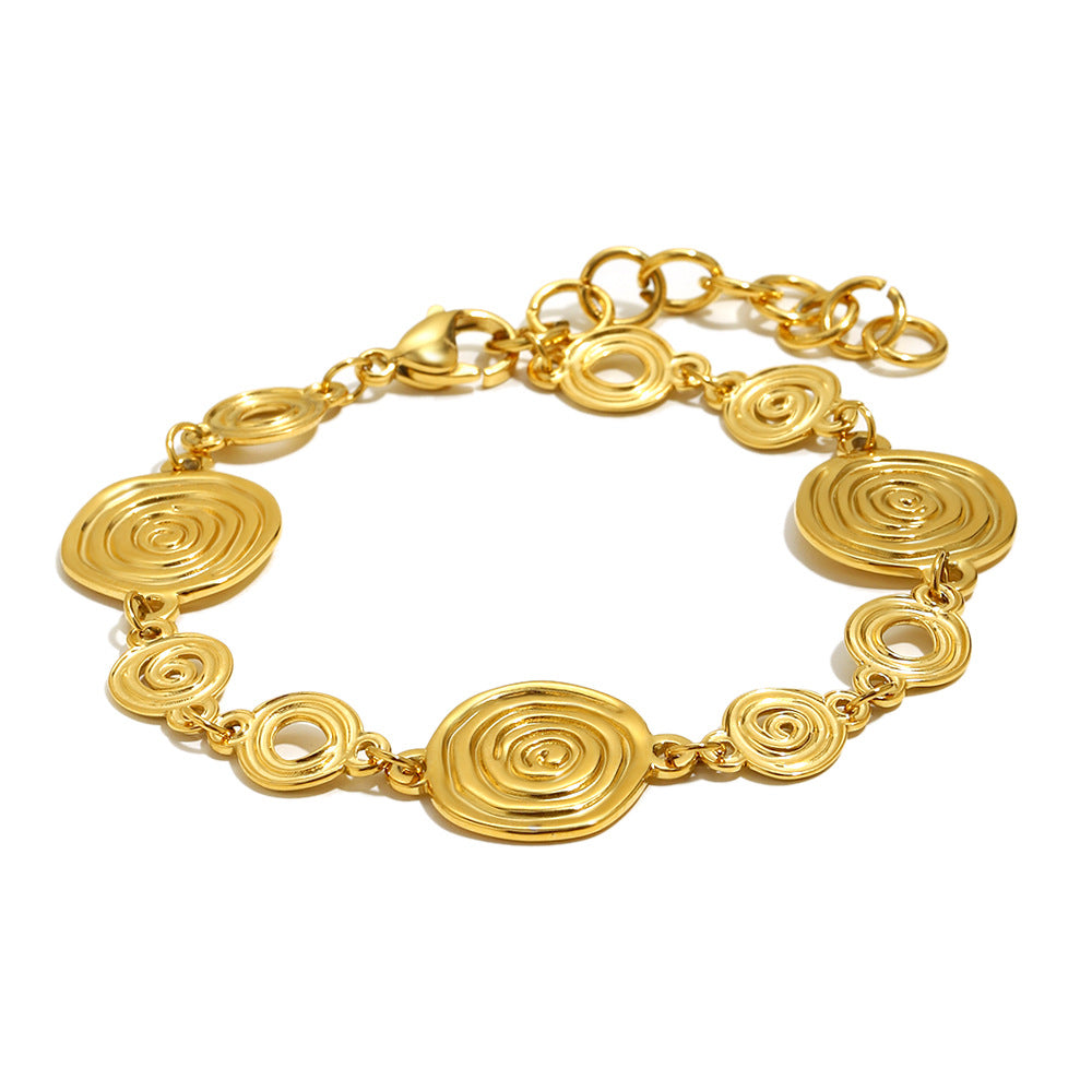 Wholesale Cute Stainless Steel  Bracelets 18k Gold Plated Fashion Jewelry for Girls Trendy wraping bracelets personaility