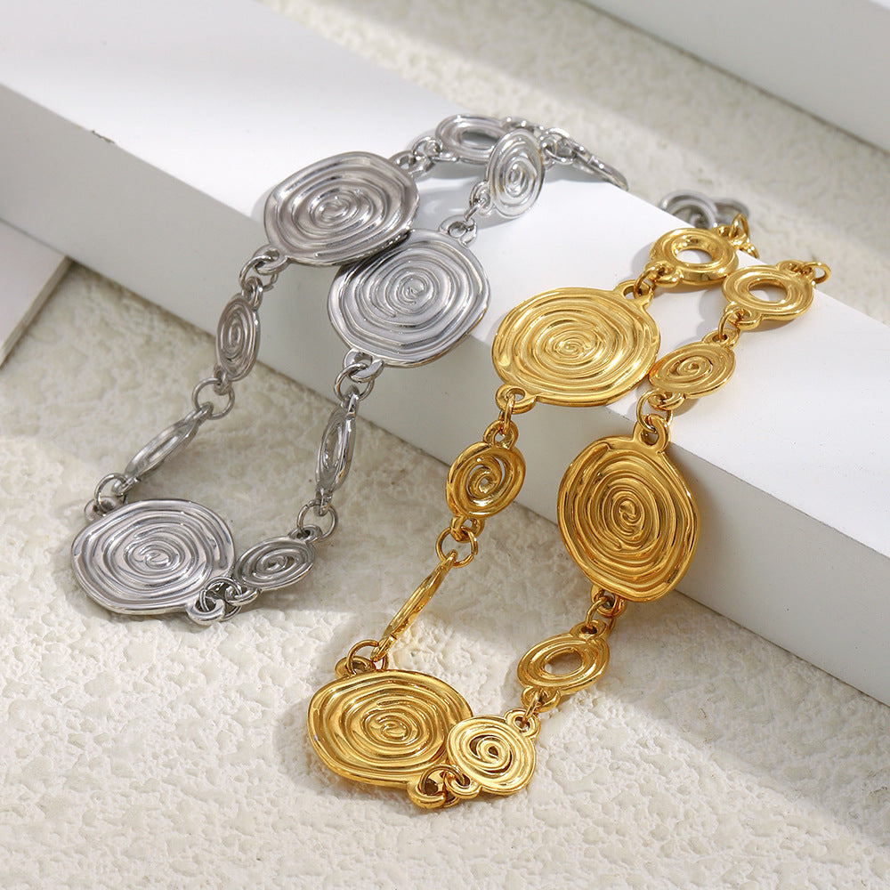 Wholesale Cute Stainless Steel  Bracelets 18k Gold Plated Fashion Jewelry for Girls Trendy wraping bracelets personaility