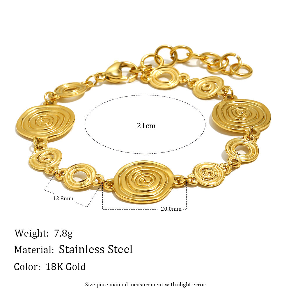 Wholesale Cute Stainless Steel  Bracelets 18k Gold Plated Fashion Jewelry for Girls Trendy wraping bracelets personaility