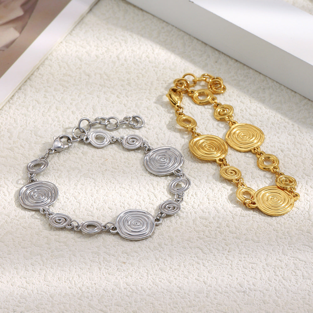 Wholesale Cute Stainless Steel  Bracelets 18k Gold Plated Fashion Jewelry for Girls Trendy wraping bracelets personaility
