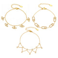 Factory Wholesale Stainless Steel Real Gold Plated Fashion Bracelets with Trendy Style and Zircon Main Stone for Gifts