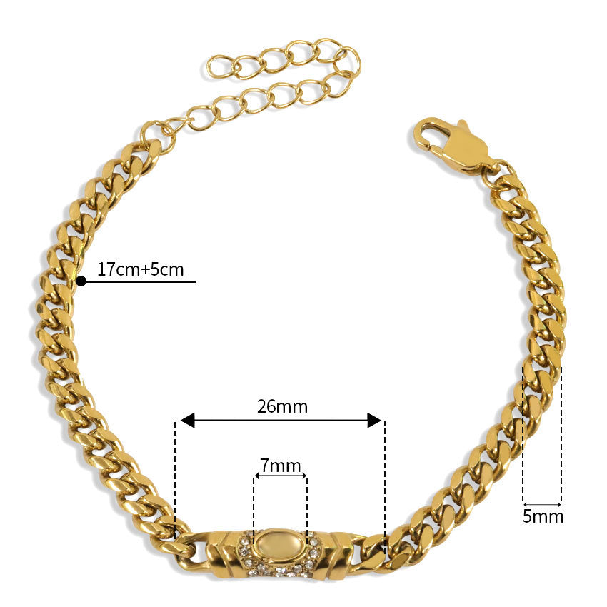 Customizable Vintage Stainless Steel Bracelet with Tiger Eye Stone Gold PVD Plated Fashionable Jewelry for Parties