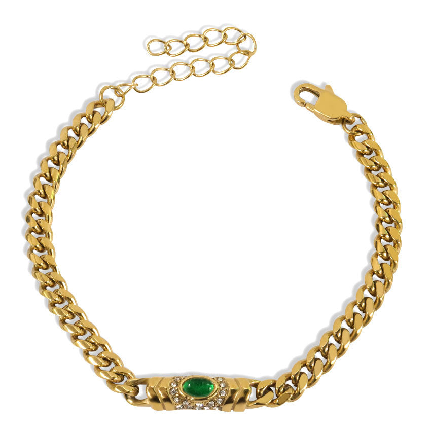 Customizable Vintage Stainless Steel Bracelet with Tiger Eye Stone Gold PVD Plated Fashionable Jewelry for Parties