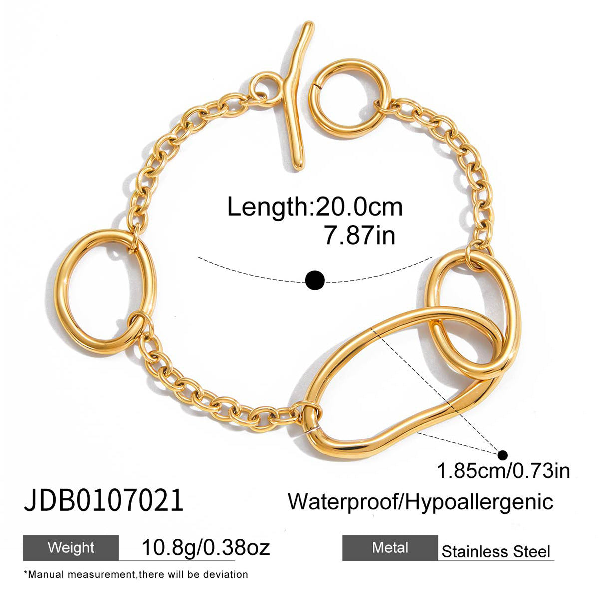 T Buckle Designer Jewelry Bracelet Real Gold PVD Plated Stainless Steel Fashion Jewelry Bracelet Bangles Wholesale
