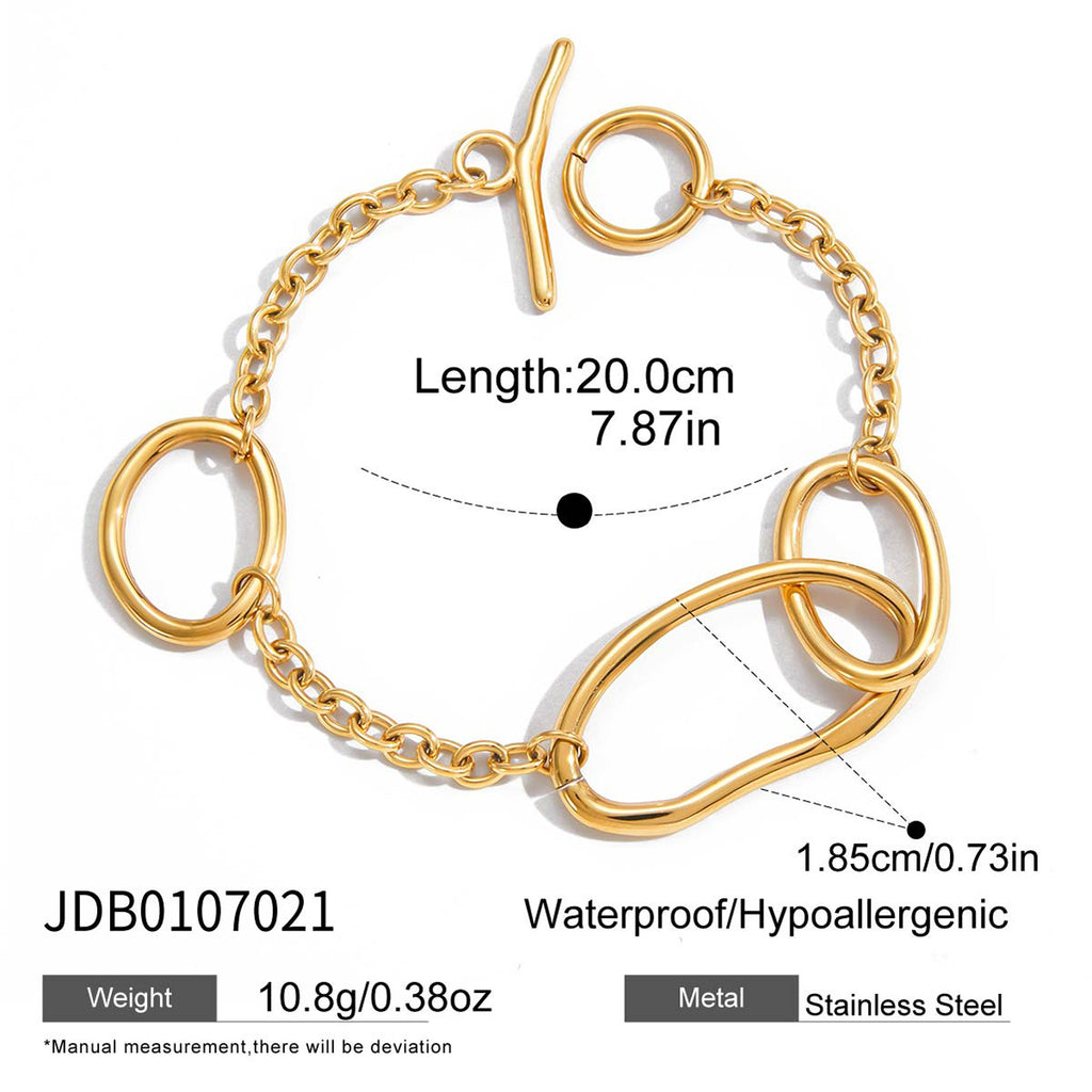 T Buckle Designer Jewelry Bracelet Real Gold PVD Plated Stainless Steel Fashion Jewelry Bracelet Bangles Wholesale