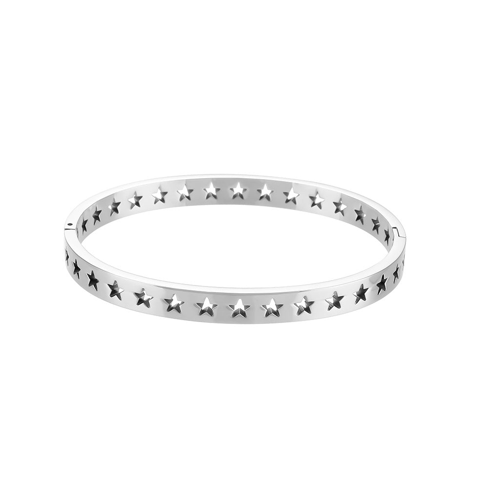 Customizable Real Gold Plated Stainless Steel Cuff Bracelets Fashion Jewelry for Girls