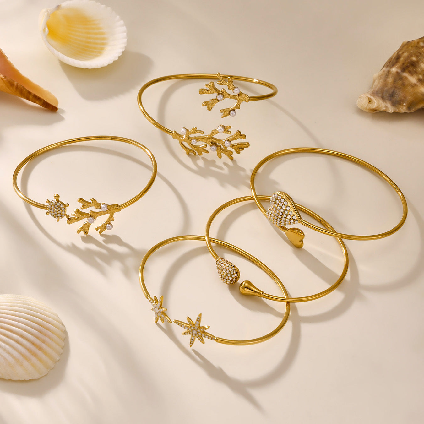 Real Gold Plated Stainless Steel Fashion Cuff Bracelets Elegant Open Cuff Bangles with Zircons for Girls Fine Jewelry