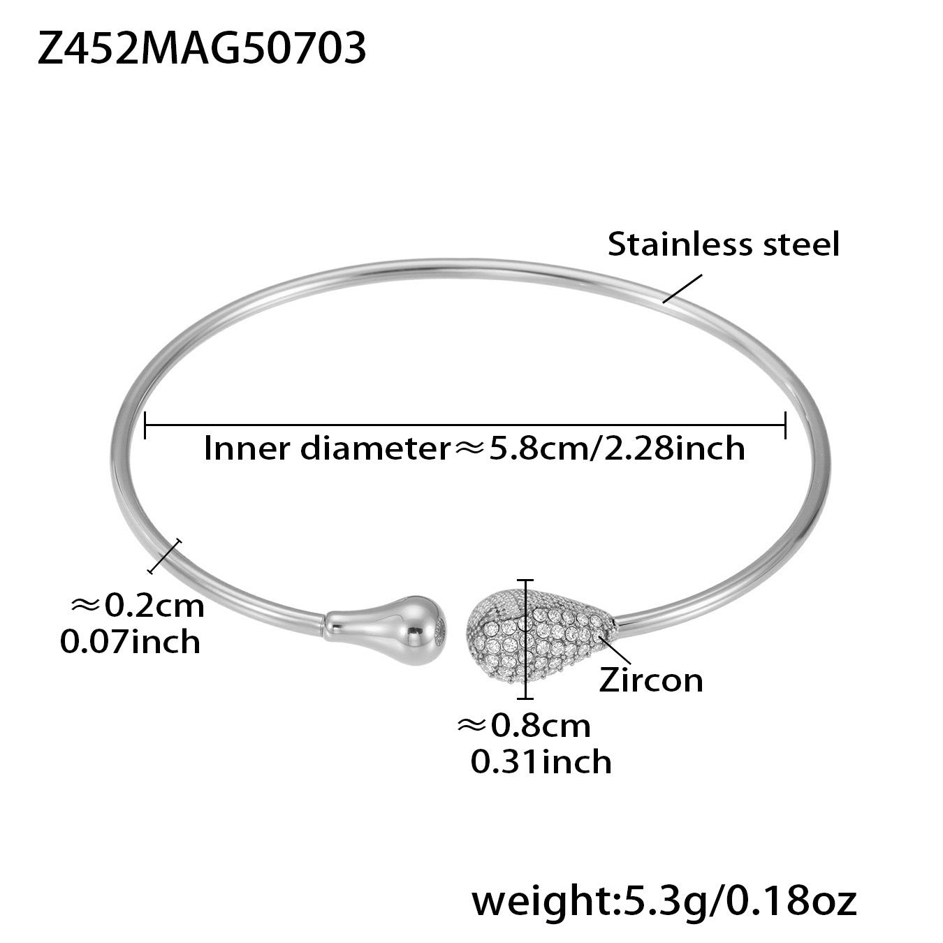 Real Gold Plated Stainless Steel Fashion Cuff Bracelets Elegant Open Cuff Bangles with Zircons for Girls Fine Jewelry