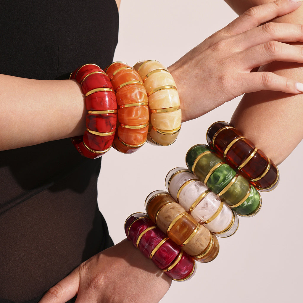 Wholesale Bohemian Style Trendy Crown-shaped Wrap Bracelets Natural Stone Elastic Rope Adjustable Colorful Gemstone Gift