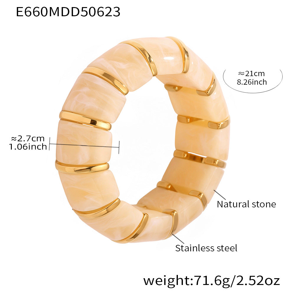 Wholesale Bohemian Style Trendy Crown-shaped Wrap Bracelets Natural Stone Elastic Rope Adjustable Colorful Gemstone Gift