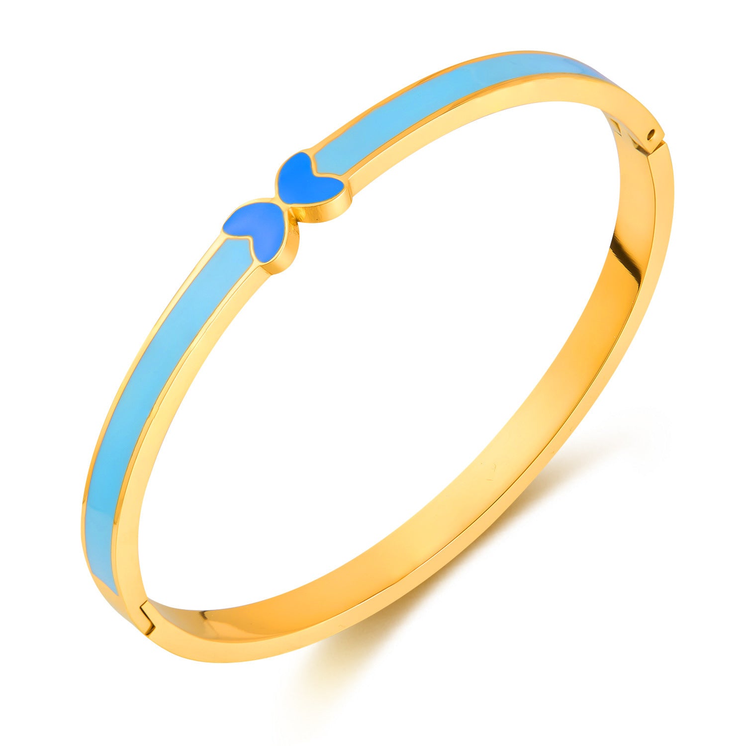 Stainless Steel Fashion Bangles REAL Gold Plated Butterfly Color Enamel Stylish Accessories
