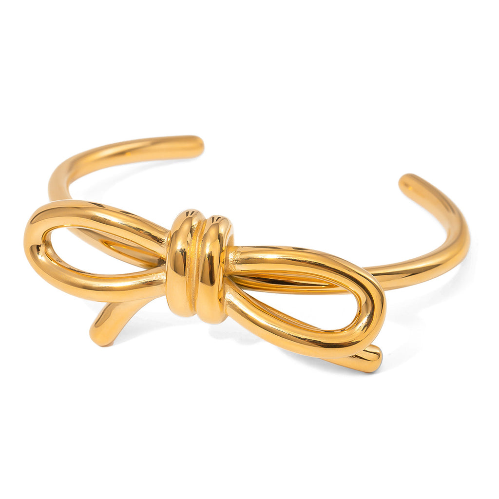 Wholesale Open Bangle Fashion Cuff Bracelets Real Gold PVD Plated Stainless Steel for Girls