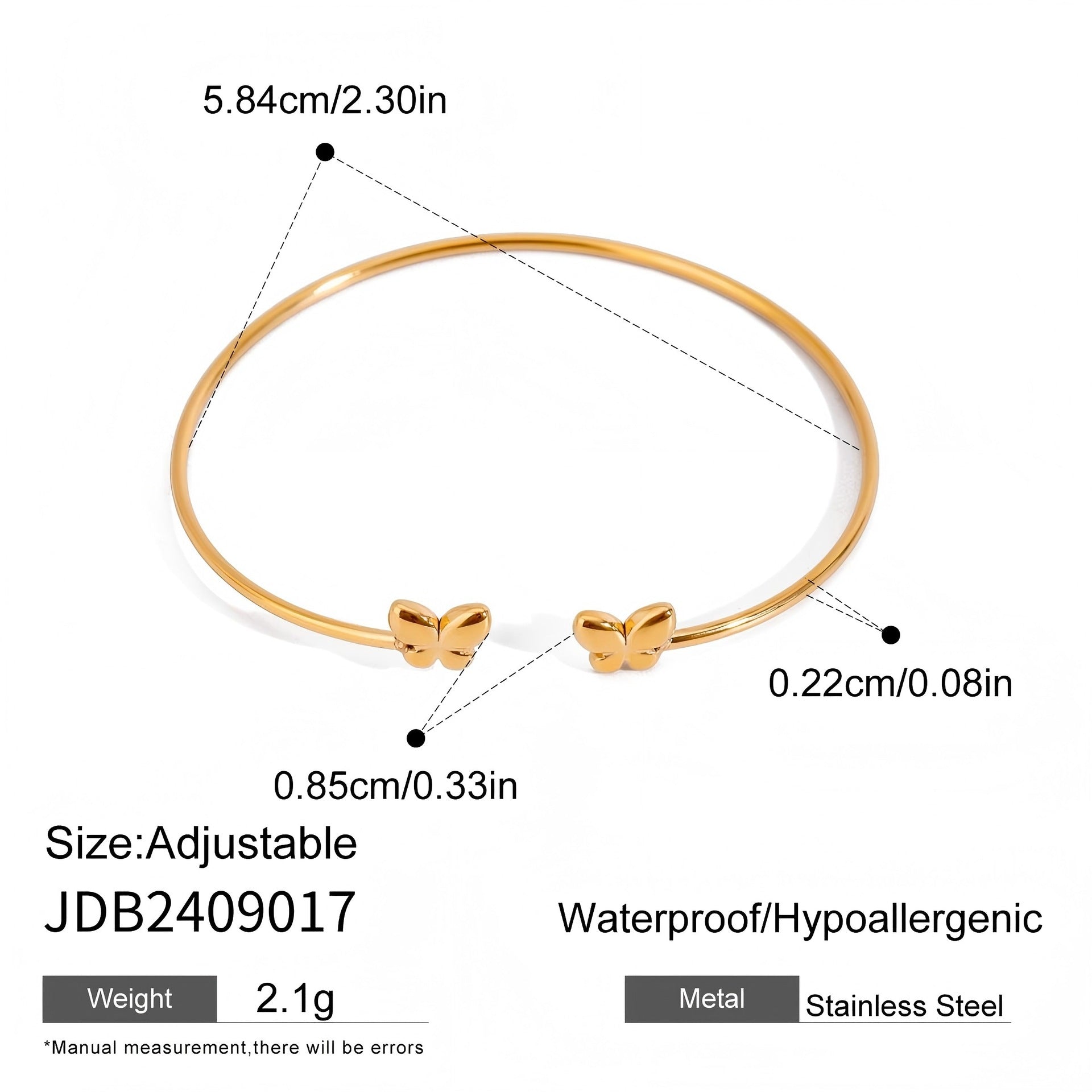 Wholesale Open Bangle Fashion Cuff Bracelets Real Gold PVD Plated Stainless Steel for Girls