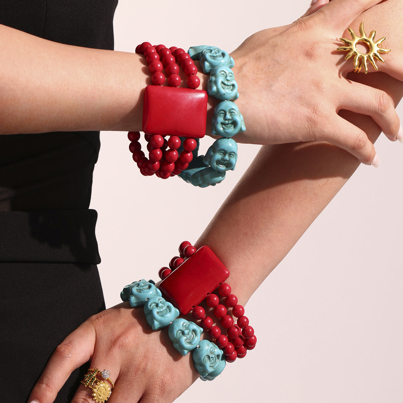Wholesale Fashion Bracelets Natural Stone Elastic Rope Adjustable Crown-shaped Colorful Gemstone for Gift
