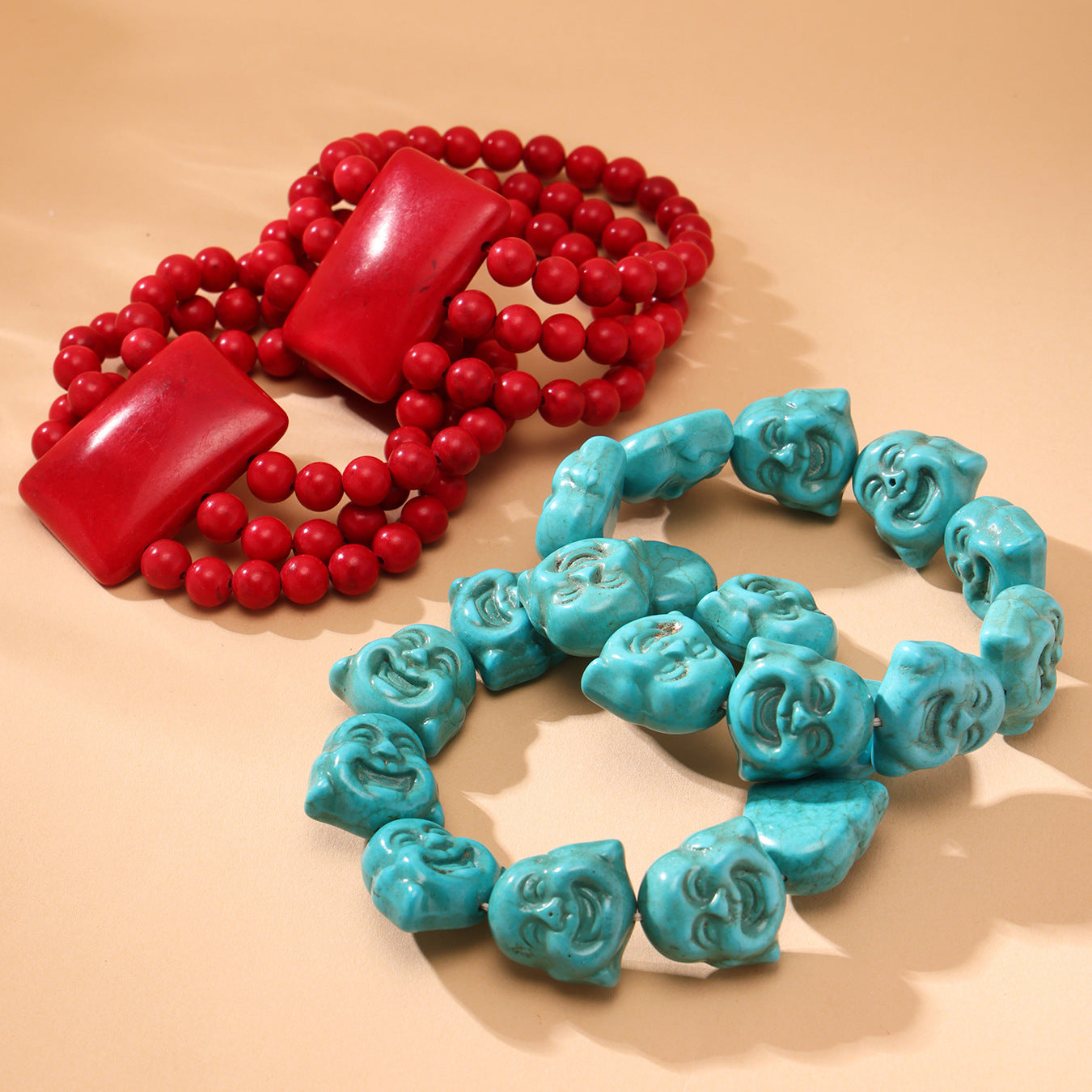 Wholesale Fashion Bracelets Natural Stone Elastic Rope Adjustable Crown-shaped Colorful Gemstone for Gift