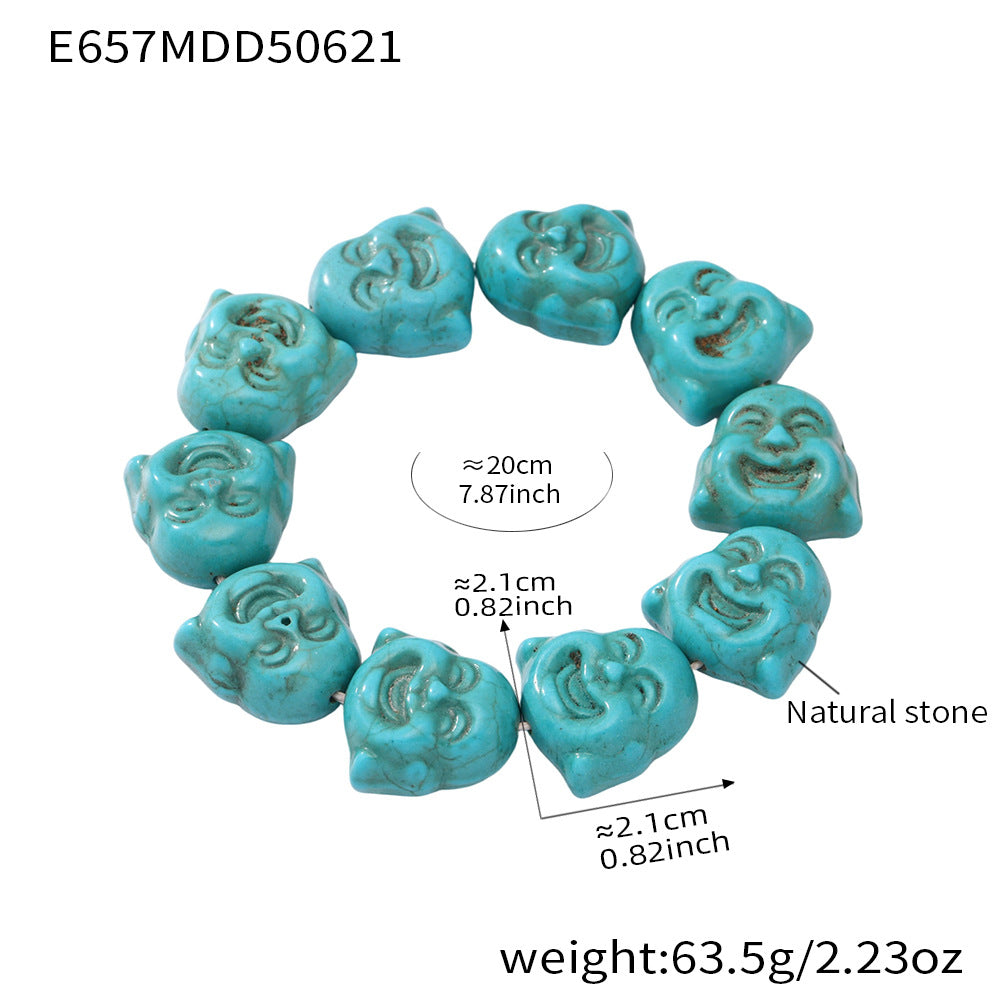 Wholesale Fashion Bracelets Natural Stone Elastic Rope Adjustable Crown-shaped Colorful Gemstone for Gift