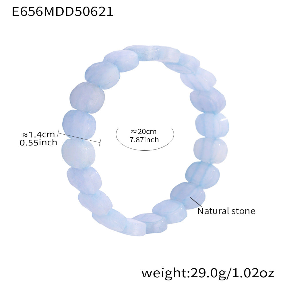 Wholesale Bohemian Style Trendy Crown-shaped Wrap Bracelets Natural Stone Elastic Rope Adjustable Colorful Gemstone Gift