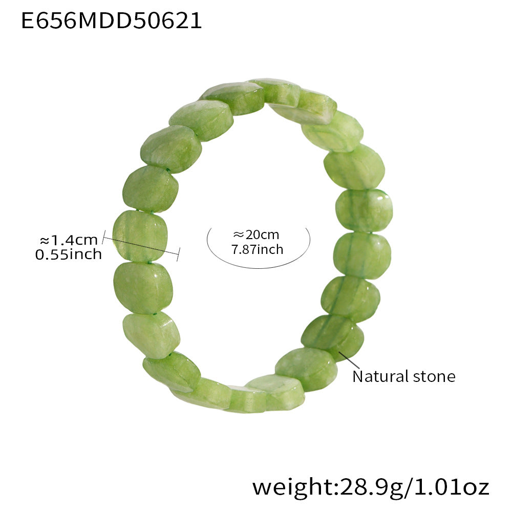 Wholesale Bohemian Style Trendy Crown-shaped Wrap Bracelets Natural Stone Elastic Rope Adjustable Colorful Gemstone Gift