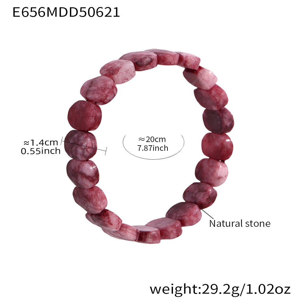 Wholesale Bohemian Style Trendy Crown-shaped Wrap Bracelets Natural Stone Elastic Rope Adjustable Colorful Gemstone Gift