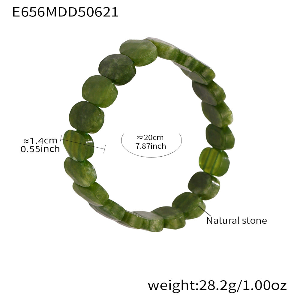 Wholesale Bohemian Style Trendy Crown-shaped Wrap Bracelets Natural Stone Elastic Rope Adjustable Colorful Gemstone Gift