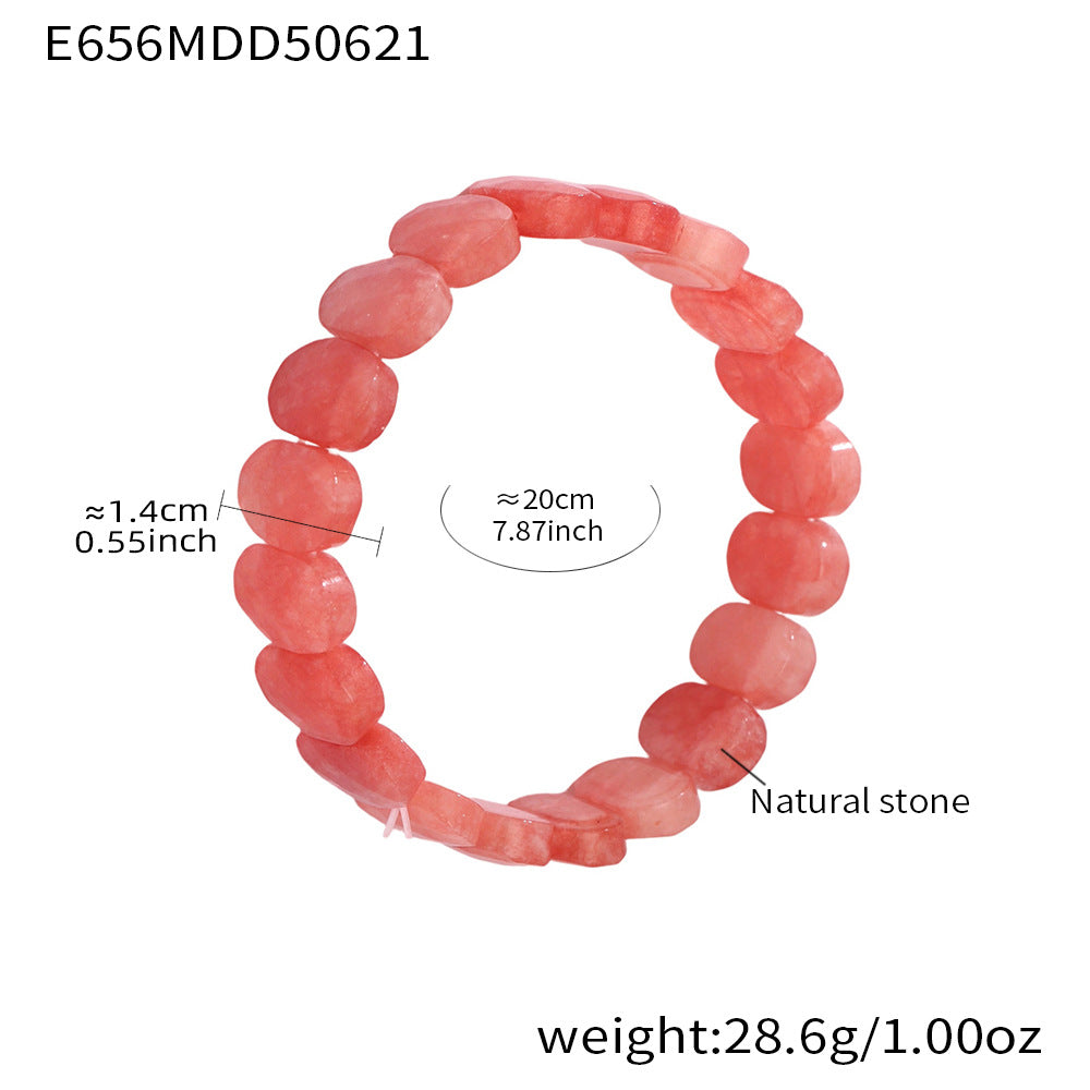 Wholesale Bohemian Style Trendy Crown-shaped Wrap Bracelets Natural Stone Elastic Rope Adjustable Colorful Gemstone Gift