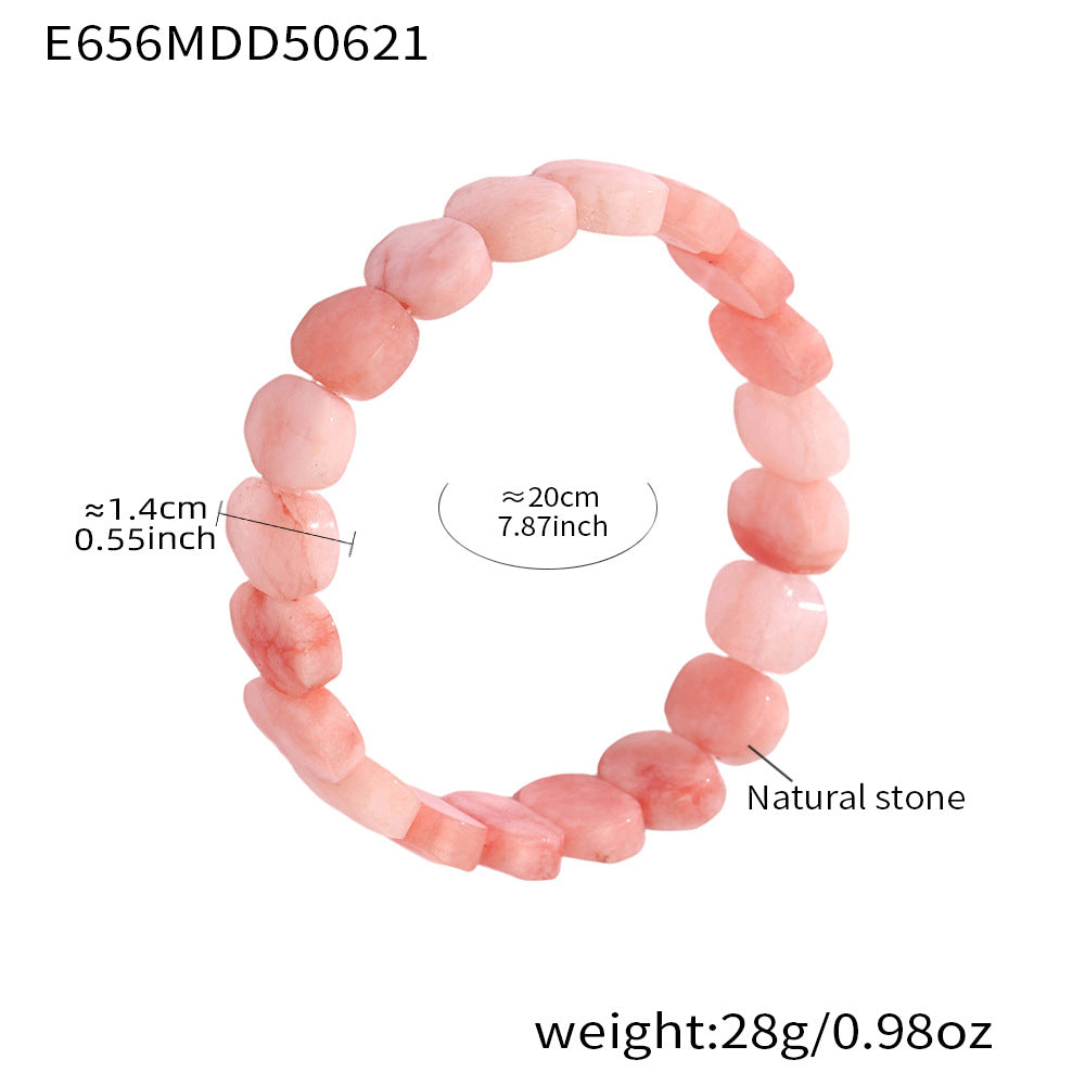 Wholesale Bohemian Style Trendy Crown-shaped Wrap Bracelets Natural Stone Elastic Rope Adjustable Colorful Gemstone Gift