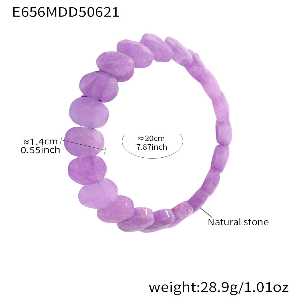 Wholesale Bohemian Style Trendy Crown-shaped Wrap Bracelets Natural Stone Elastic Rope Adjustable Colorful Gemstone Gift