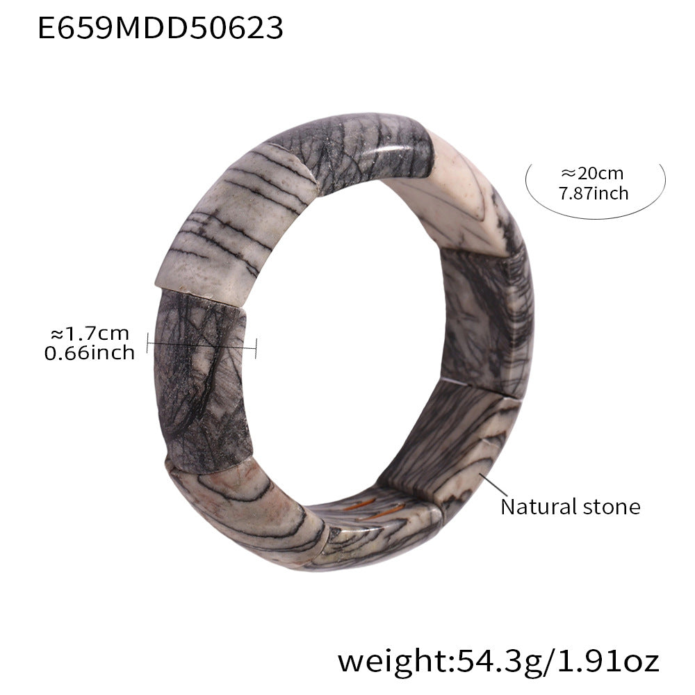 Wholesale Trendy Crown-shaped Natural Stone Bracelets Elastic Rope Adjustable Colorful Gemstone Fashion Wrap for Gifts