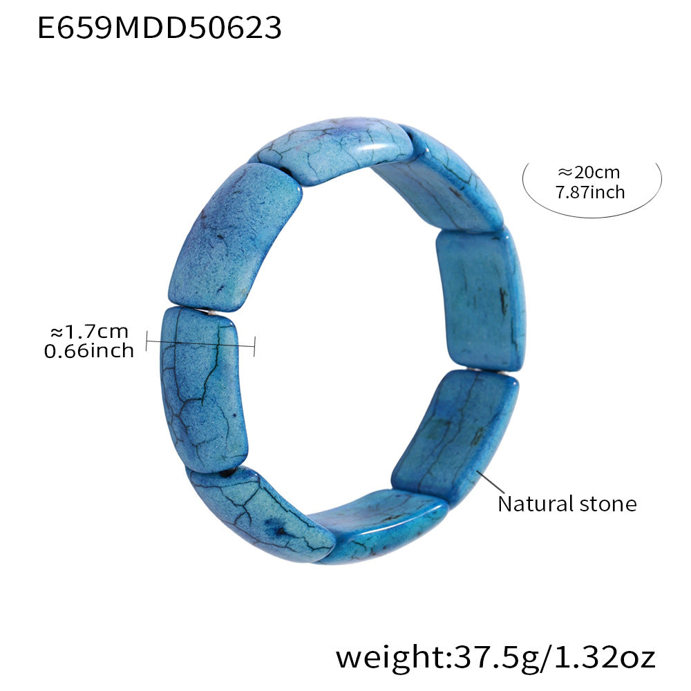 Wholesale Trendy Crown-shaped Natural Stone Bracelets Elastic Rope Adjustable Colorful Gemstone Fashion Wrap for Gifts