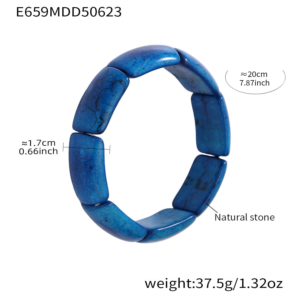 Wholesale Trendy Crown-shaped Natural Stone Bracelets Elastic Rope Adjustable Colorful Gemstone Fashion Wrap for Gifts