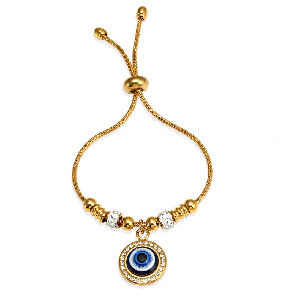 Wholesale 18K True Gold Plated Stainless Steel Charm Bracelets Trendy Slide Chain for Parties