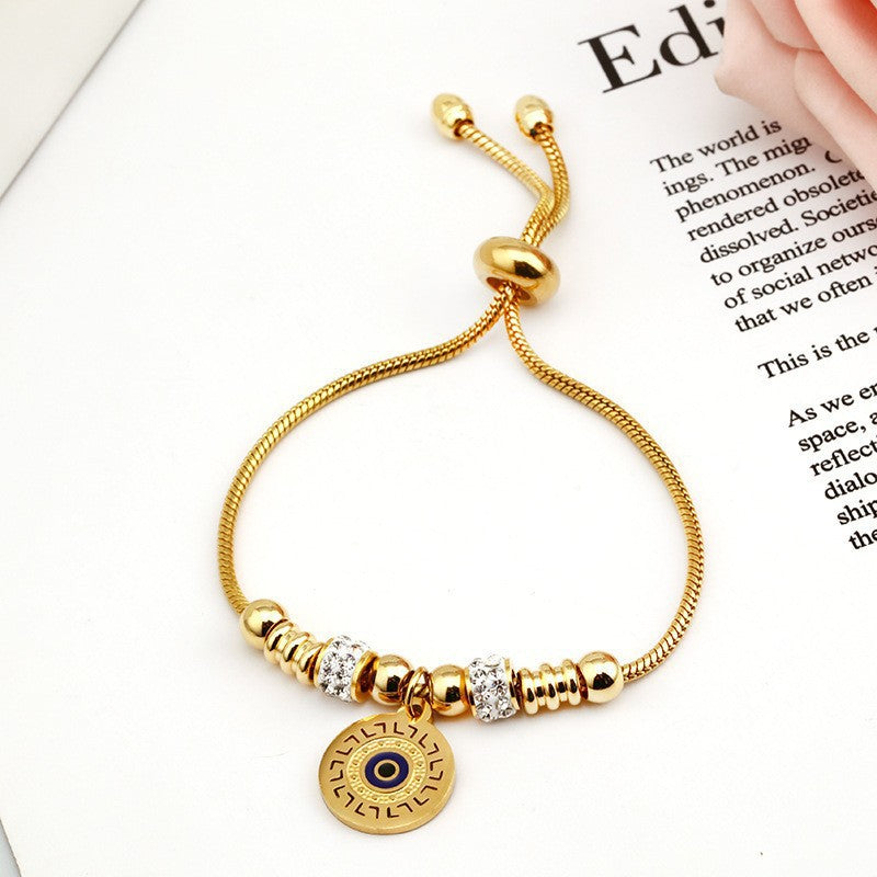 Wholesale 18K True Gold Plated Stainless Steel Charm Bracelets Trendy Slide Chain for Parties