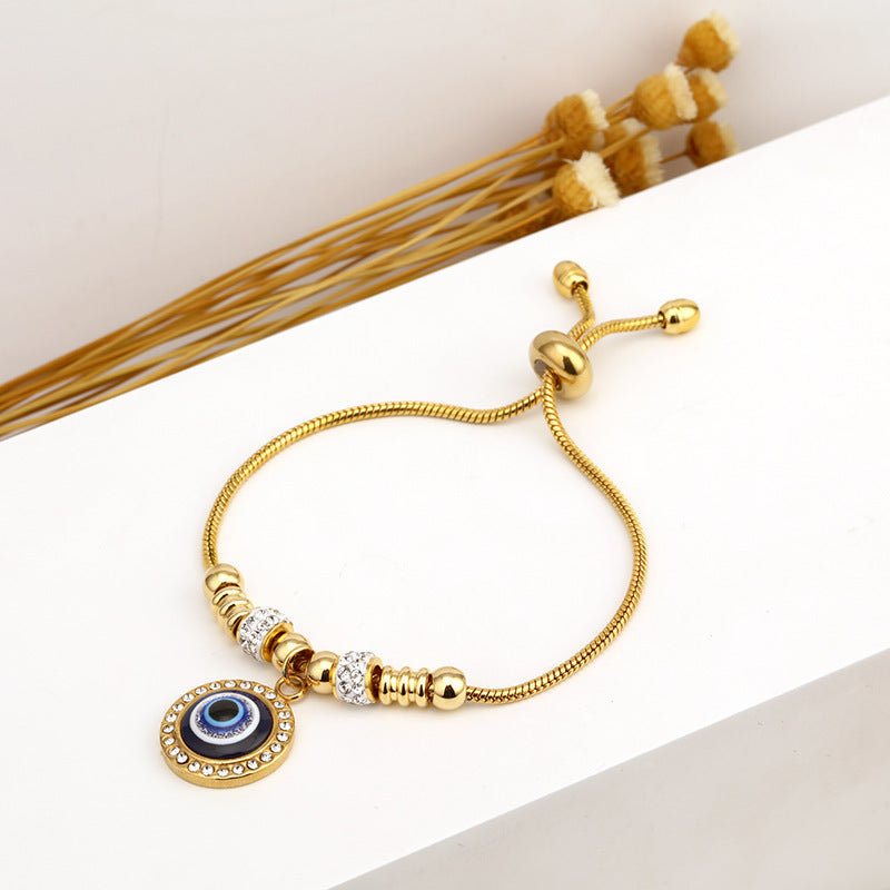 Wholesale 18K True Gold Plated Stainless Steel Charm Bracelets Trendy Slide Chain for Parties