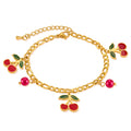 Wholesale Cute Style Gold-Plated Stainless Steel Charm Bracelet Trendy Design Valentine's Day Party Gift for Girls