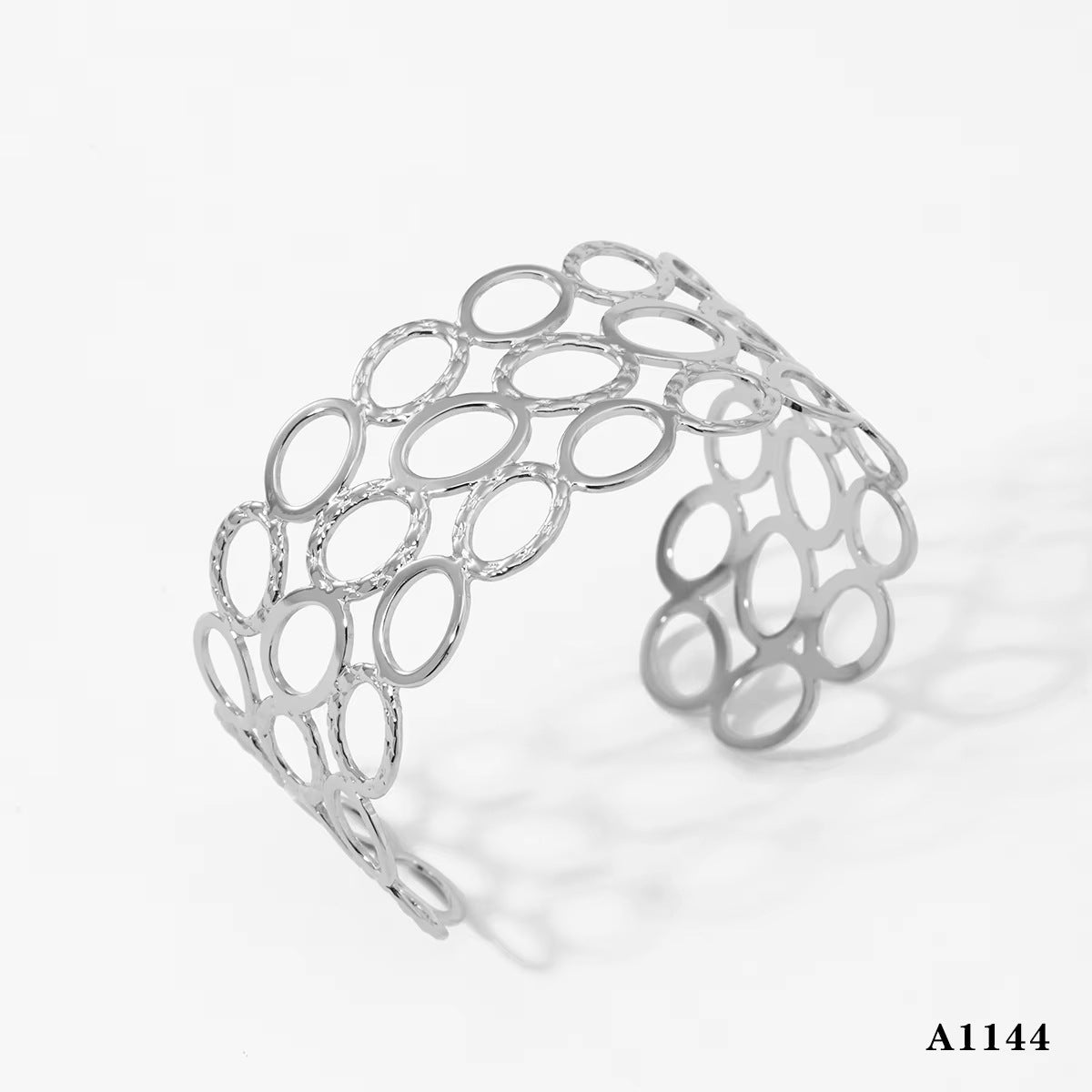18K True Gold Plated Chunky Stainless Steel Cuff Bracelets Fashion Jewelry Hand Bangles Gold Plated Bangle