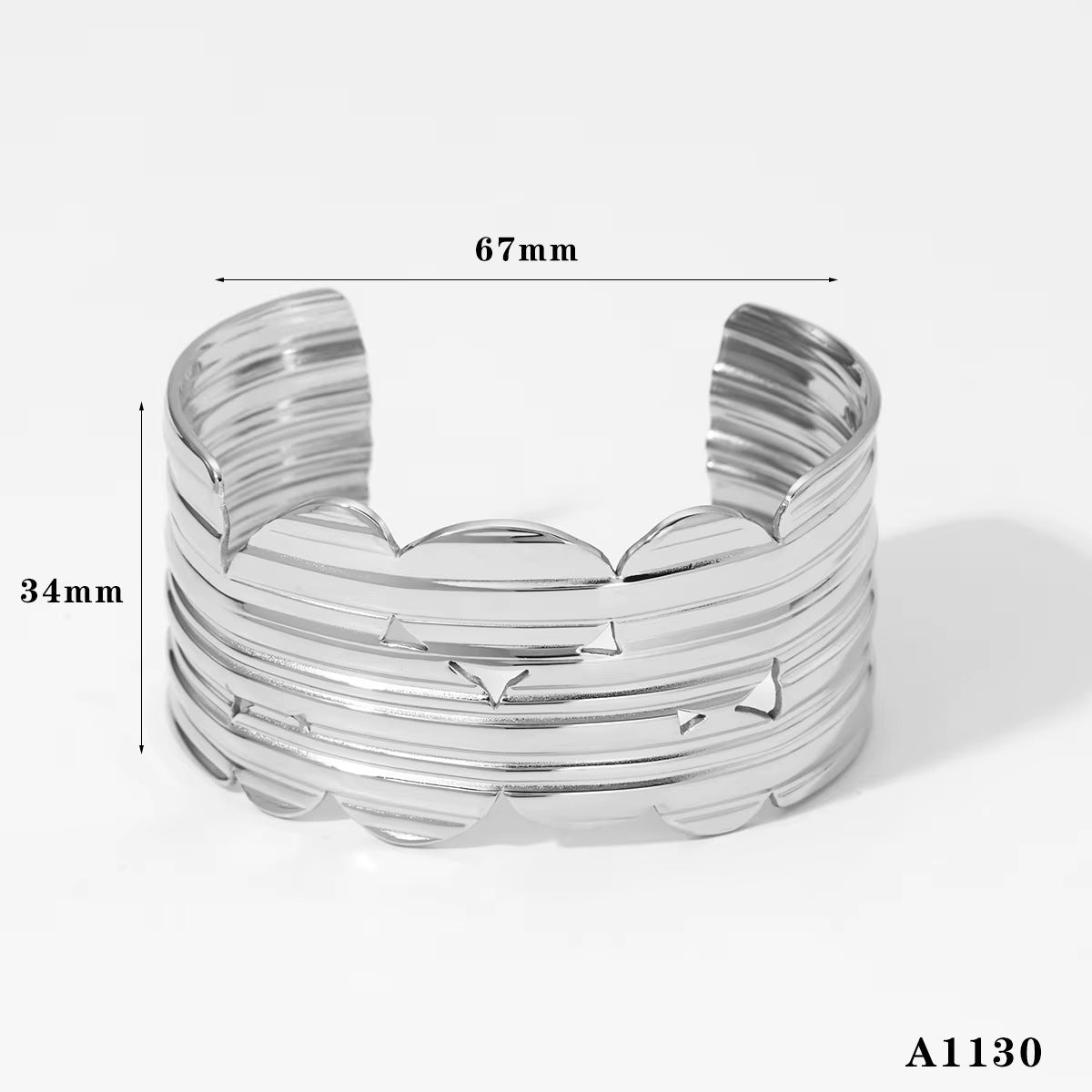 18K True Gold Plated Chunky Stainless Steel Cuff Bracelets Fashion Jewelry Hand Bangles Gold Plated Bangle