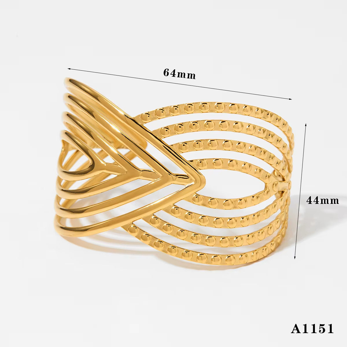 18K True Gold Plated Chunky Stainless Steel Cuff Bracelets Fashion Jewelry Hand Bangles Gold Plated Bangle