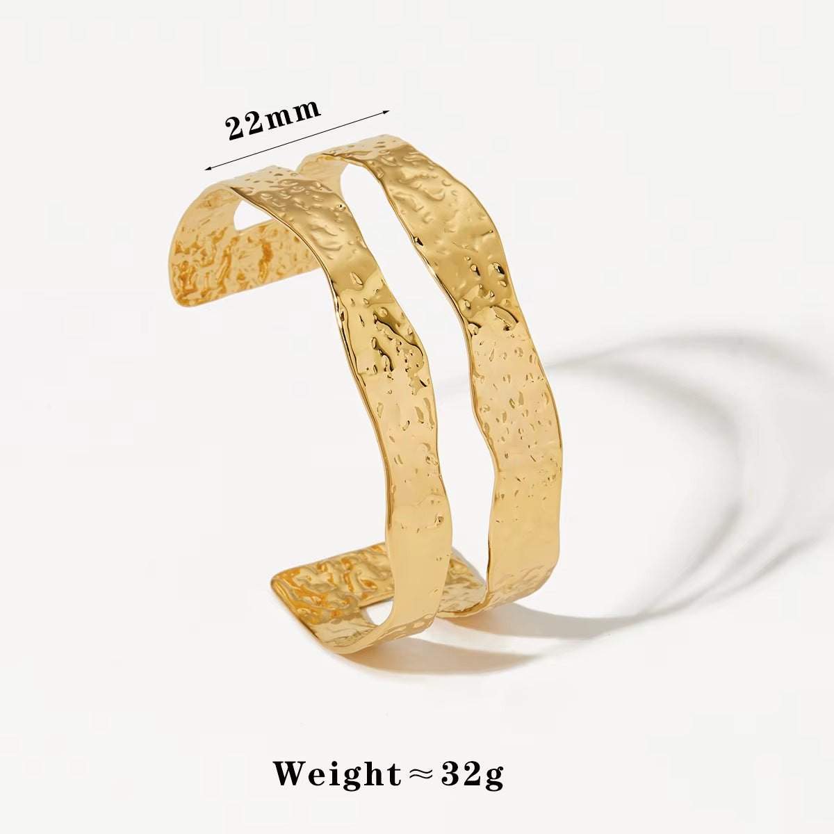 18K True Gold Plated Chunky Stainless Steel Cuff Bracelets Fashion Jewelry Hand Bangles Gold Plated Bangle