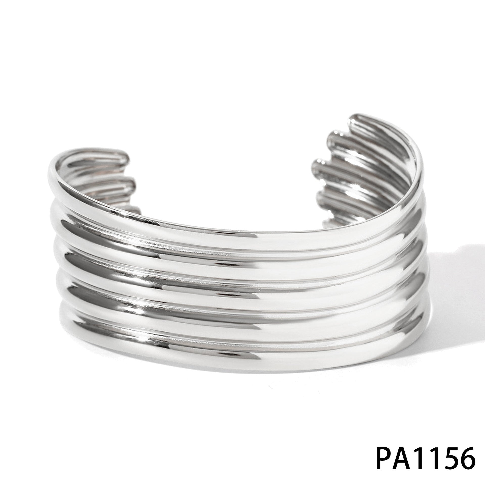 18K True Gold Plated Chunky Stainless Steel Cuff Bracelets Fashion Jewelry Hand Bangles Gold Plated Bangle