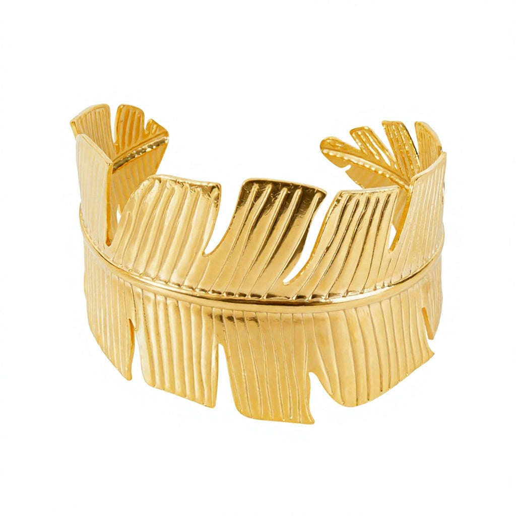 18K True Gold Plated Chunky Stainless Steel Cuff Bracelets Fashion Jewelry Hand Bangles Gold Plated Bangle