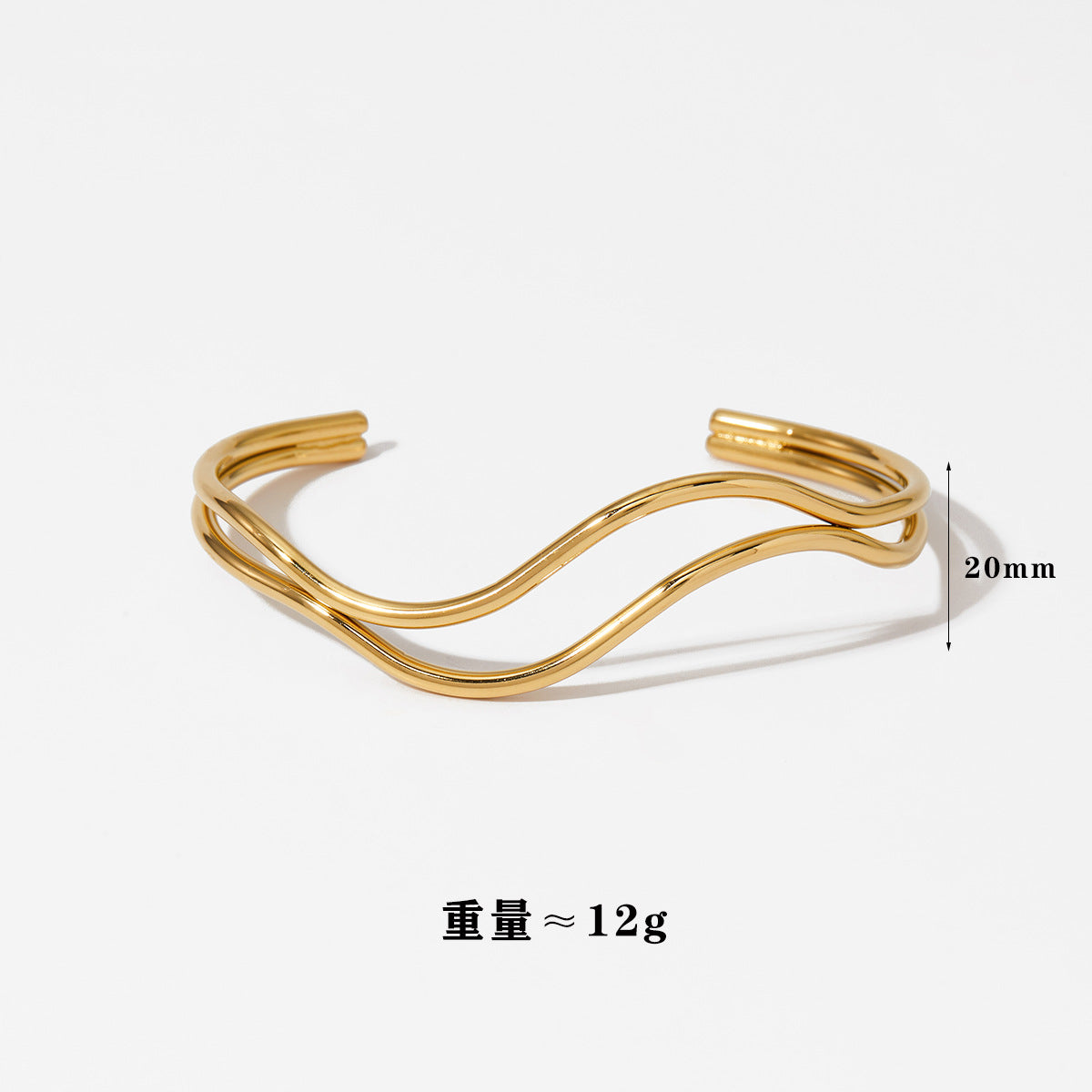 Wholesale Open Bangle Fashion Cuff Bracelets Real Gold PVD Plated Stainless Steel for Girls