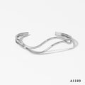 Wholesale Open Bangle Fashion Cuff Bracelets Real Gold PVD Plated Stainless Steel for Girls