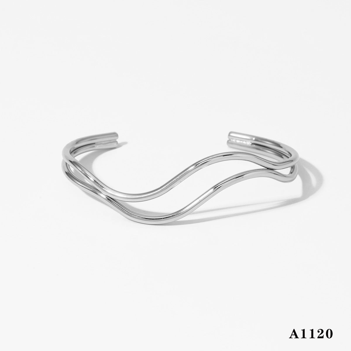 Wholesale Open Bangle Fashion Cuff Bracelets Real Gold PVD Plated Stainless Steel for Girls