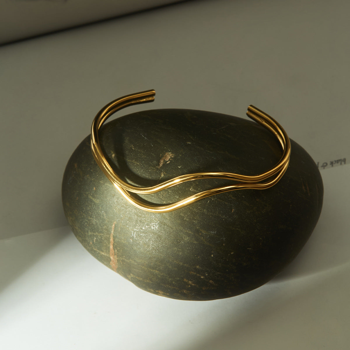 Wholesale Open Bangle Fashion Cuff Bracelets Real Gold PVD Plated Stainless Steel for Girls