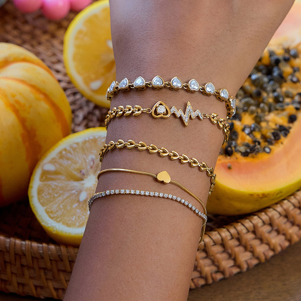 2-Layer White Zircon Real Gold Plated Bracelet Trendy Vintage Styles Direct Factory Wholesale for Girls Perfect Gift Idea