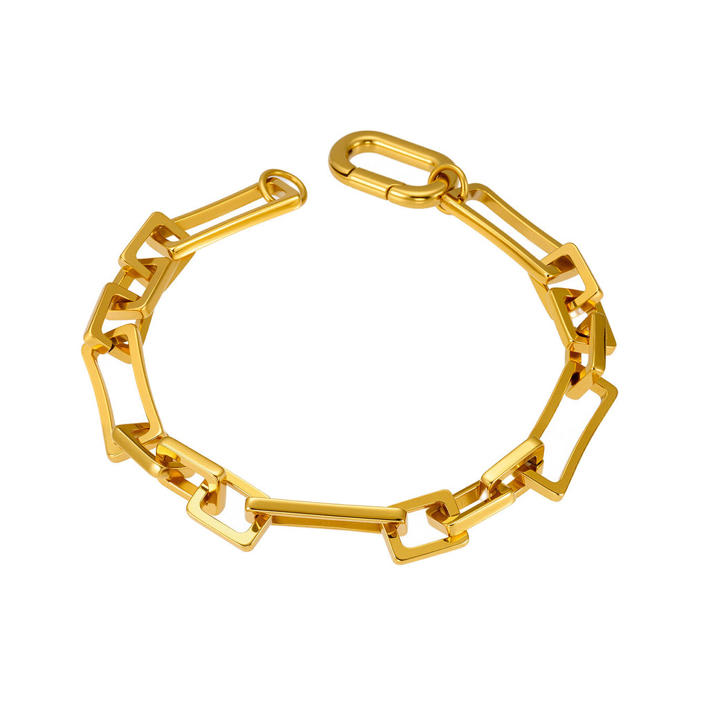Cute Trendy Stainless Steel Bracelet for Girls Real Gold PVD Plated Fashion Jewelry for Anniversary Occasions
